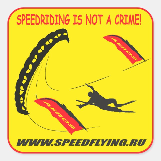 speedriding speedflying square sticker (Front)