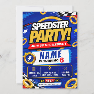Speedster Racing Birthday Invitation