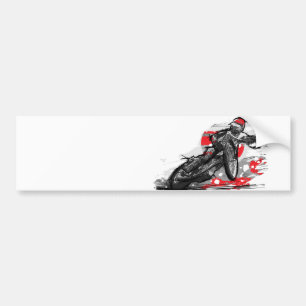 Speedway Flat Track Motorcycle Racer Bumper Sticker