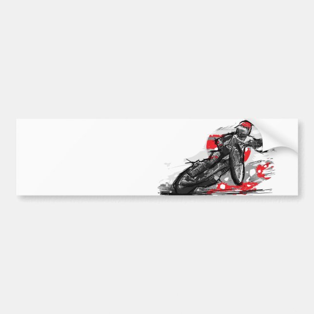 Speedway Flat Track Motorcycle Racer Bumper Sticker (Front)