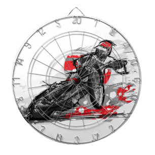 Speedway Flat Track Motorcycle Racer Dartboard