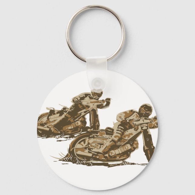 Speedway Motorcycle Racers Key Ring (Front)