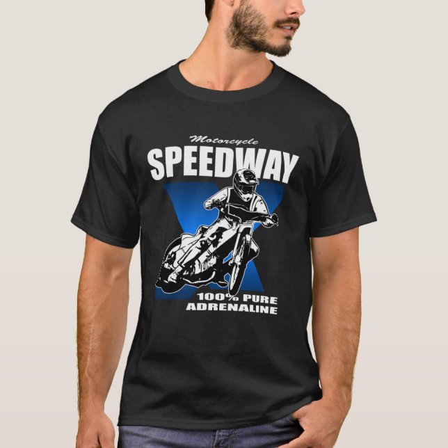 Speedway railway sport motorcycle racing driver T-Shirt (Front)