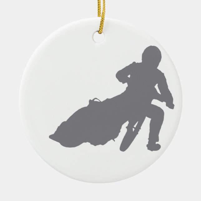 SPEEDWAY STAR (grey) Ceramic Tree Decoration (Front)