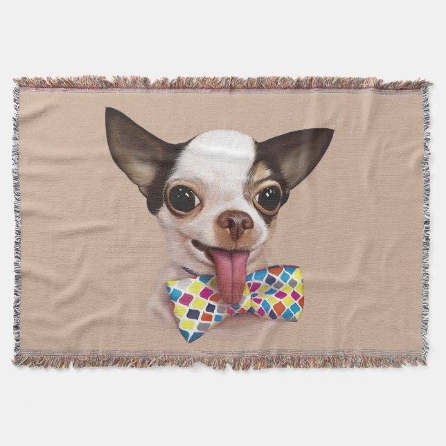 Speedy Boy Boy Chihuahua Throw Blanket (Front)