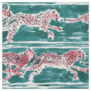 SPEEDY CHEETAHS Safari Boho Chic Watercolor Fabric