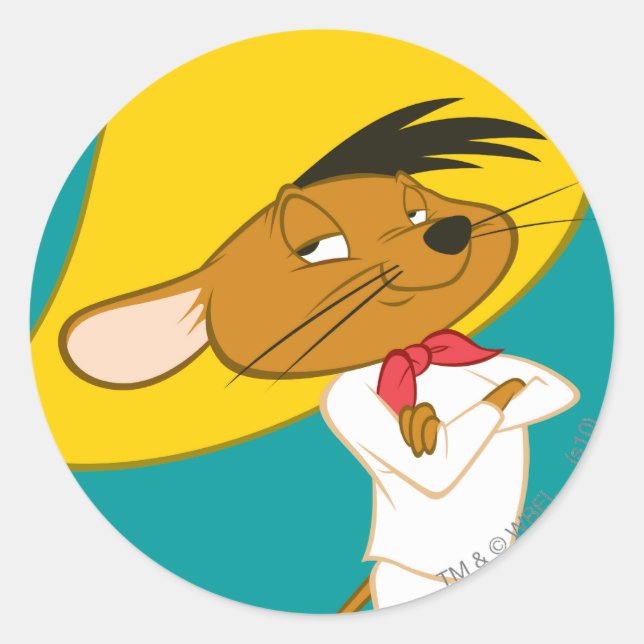 SPEEDY GONZALES™ Confident Colour Classic Round Sticker (Front)