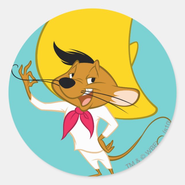 SPEEDY GONZALES™ Moustache Classic Round Sticker (Front)