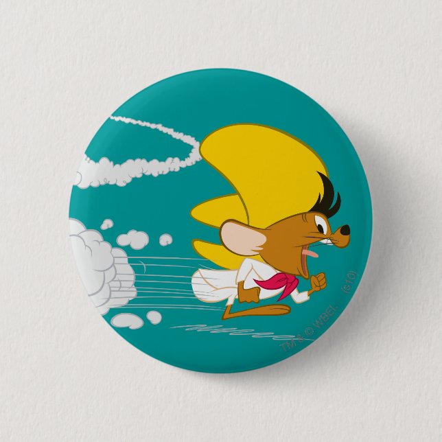SPEEDY GONZALES™ Running in Colour 6 Cm Round Badge (Front)