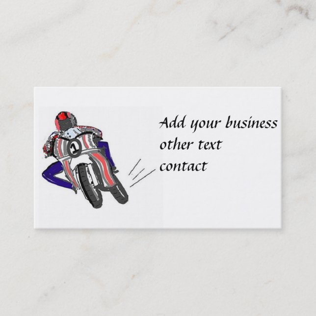 Speedy Motorcycle Rider Business Cards customise (Front)