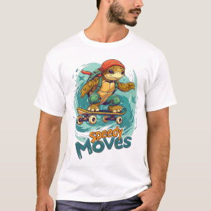 Speedy Moves Skateboarding Turtle Design – Fun an T-Shirt