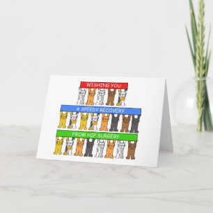 Speedy Recovery from Hip Surgery Cute Cats Card