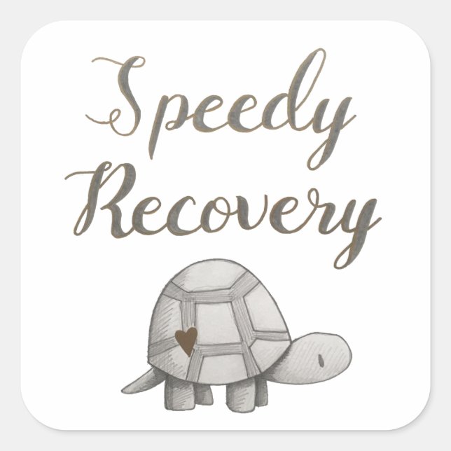 Speedy Recovery Get Well Card Square Sticker (Front)