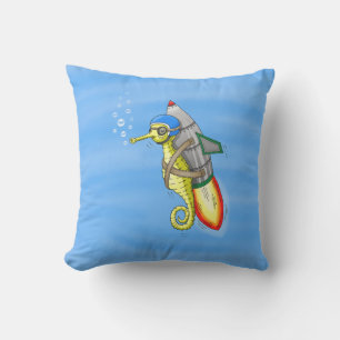Speedy Rocket Sea Horse Cushion