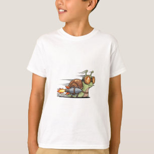 Speedy Rocket Snail with Goggles Kids T-Shirt