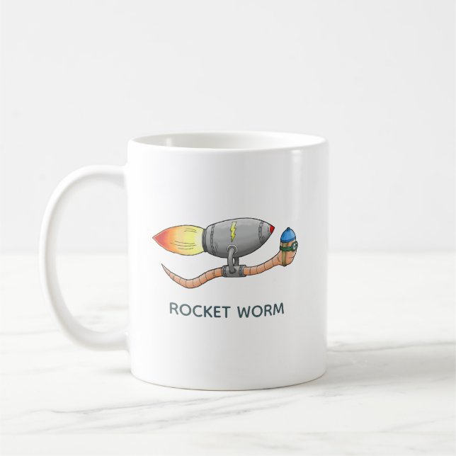 Speedy Rocket Worm Coffee Mug (Left)