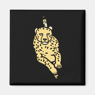 Speedy running cheetah wild cat animal hunting for magnet