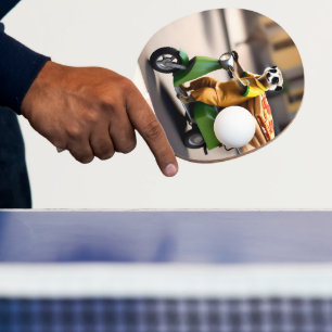 Speedy Service: Meerkat Delivers Pizza in Tuk-tuk Ping Pong Paddle