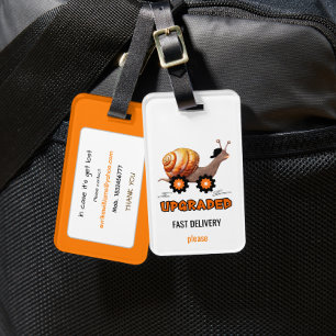 Speedy snail luggage tag