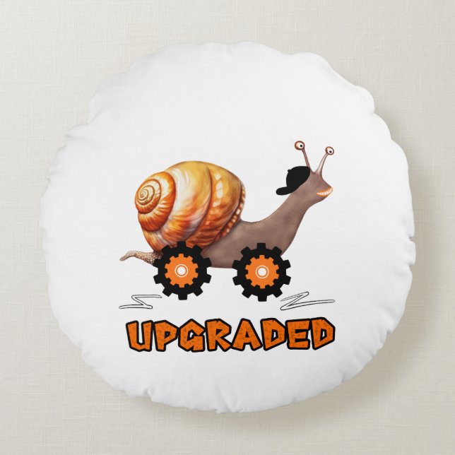 Speedy snail round cushion (Front)