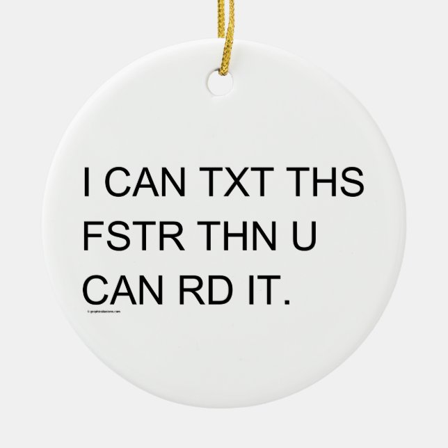Speedy Texter Ceramic Tree Decoration (Front)