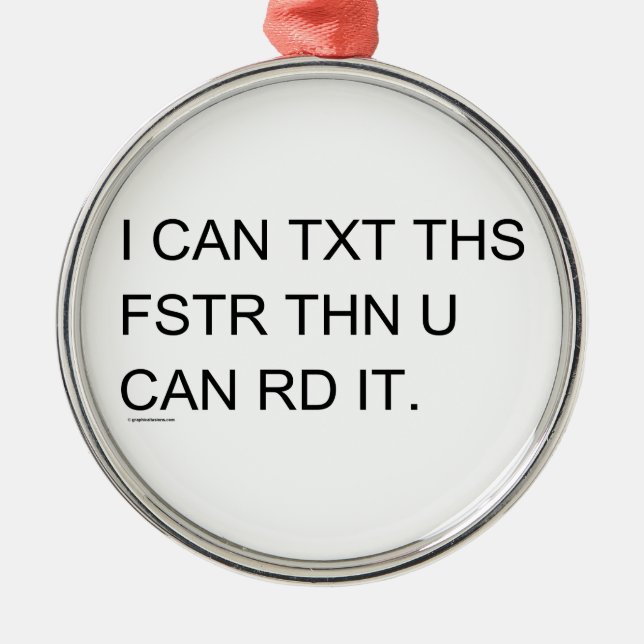 Speedy Texter Metal Tree Decoration (Front)