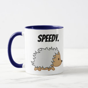 Speedy the Hedgehog,  Funny Fast Animal Cartoon Mug