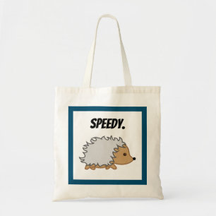 Speedy the Hedgehog,  Funny Fast Animal Cartoon Tote Bag