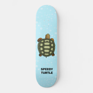 Speedy Tortoise on Light Blue Skateboard