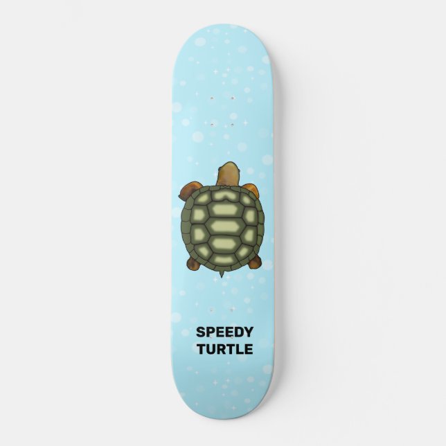 Speedy Tortoise on Light Blue Skateboard (Front)