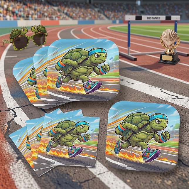 Speedy Turtle Sprinter Athletic Runner Paper Plate (Creator Uploaded)
