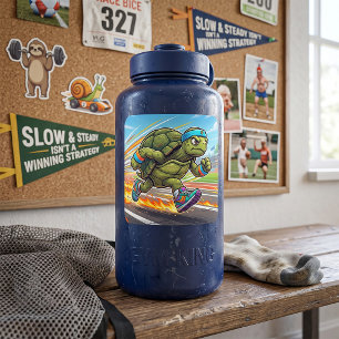 Speedy Turtle Sprinter Athletic Runner Square Sticker
