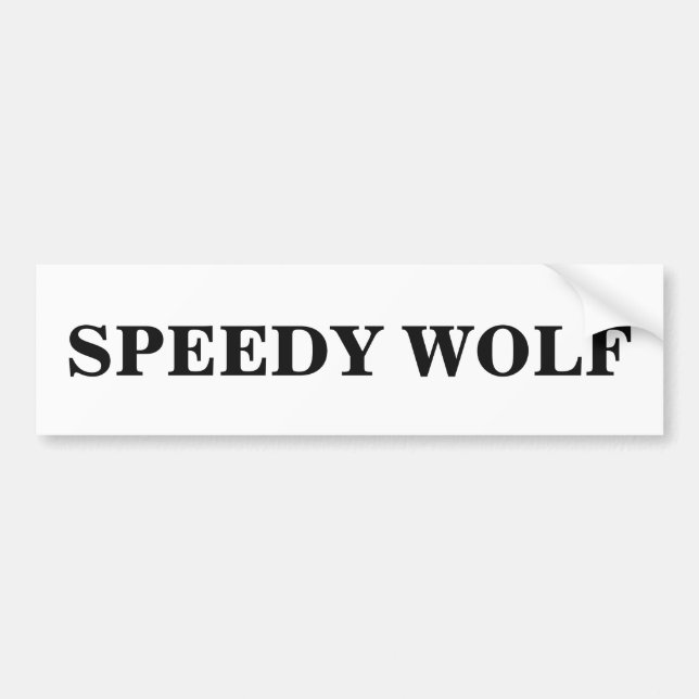 Speedy Wolf Bumper Sticker (Front)