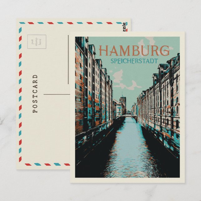Speicherstadt Hamburg - Iconic Warehouse District Postcard (Front/Back)