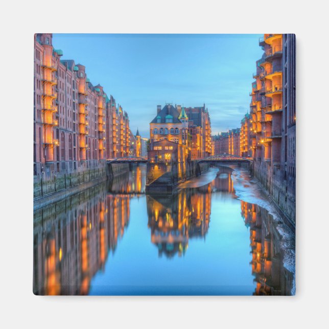 Speicherstadt Warehouses, Hamburg, Germany Magnet (Front)