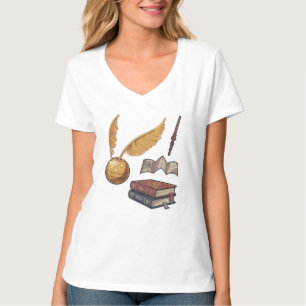 Spell Book Art, Wizard Wand, Magic Flying Ball T-Shirt