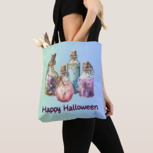 Spell Bottle Potion Bottles Happy Halloween Tote Bag