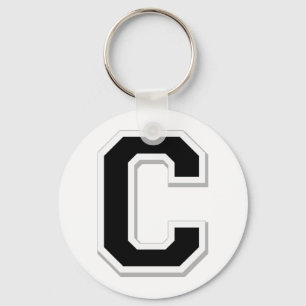 Spell it Out Initial Letter C in Black Key Chain