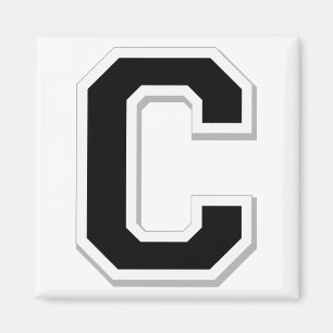 Spell it Out Initial Letter C in Black Magnet