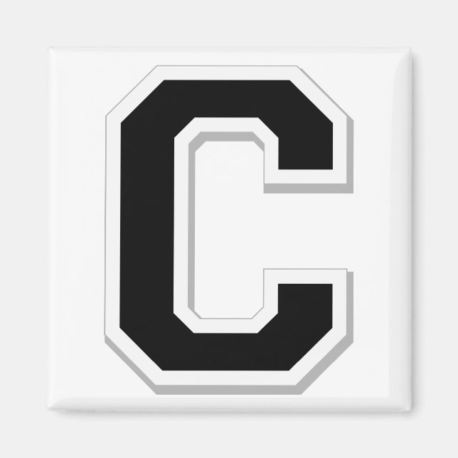 Spell it Out Initial Letter C in Black Magnet (Front)