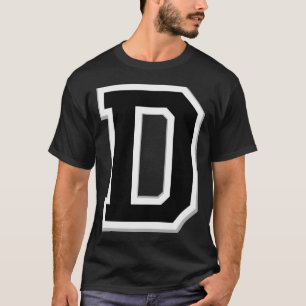 Spell it Out Initial Letter D Black Men's Black T T-Shirt