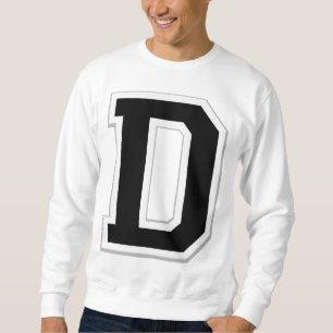Spell it Out Initial Letter D Black Sweatshirt