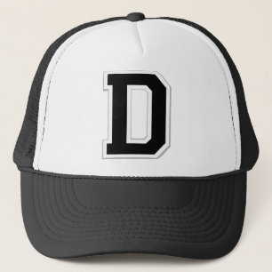 Spell it Out Initial Letter D in Black Ball Cap
