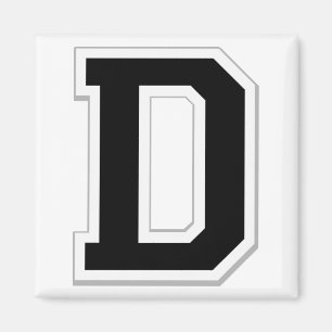 Spell it Out Initial Letter D in Black Magnet