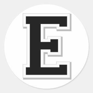 Spell it Out Initial Letter E in Black Stickers