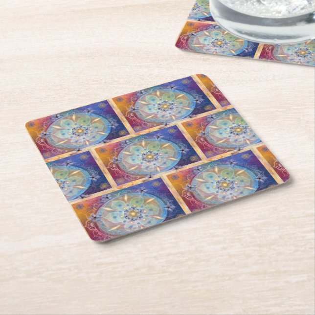 spell square paper coaster (Angled)