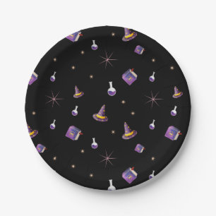 Spellbinding Books Witches Hats Blac Paper Plate