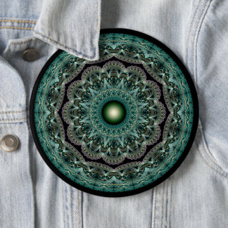 Spellbinding fractal glossy fancy ornament 6 cm round badge