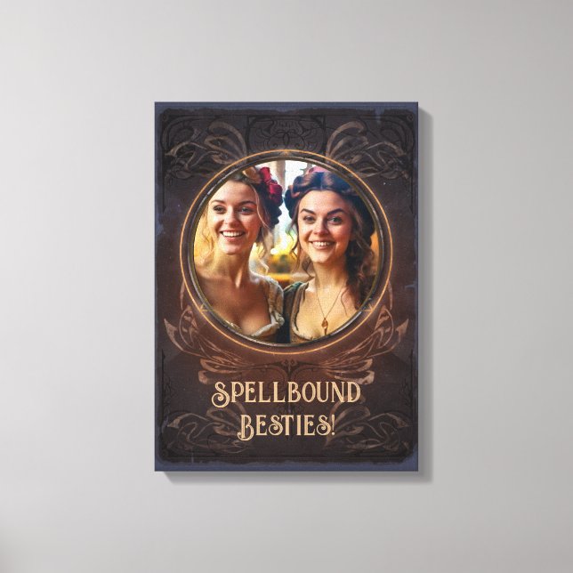 Spellbound besties - Witchy mediaeval memory gift Canvas Print (Front)