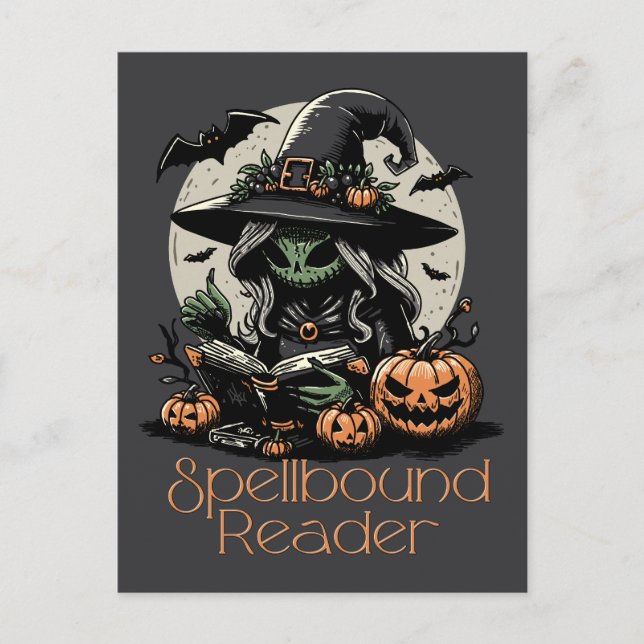 Spellbound Reader Witch Postcard (Front)